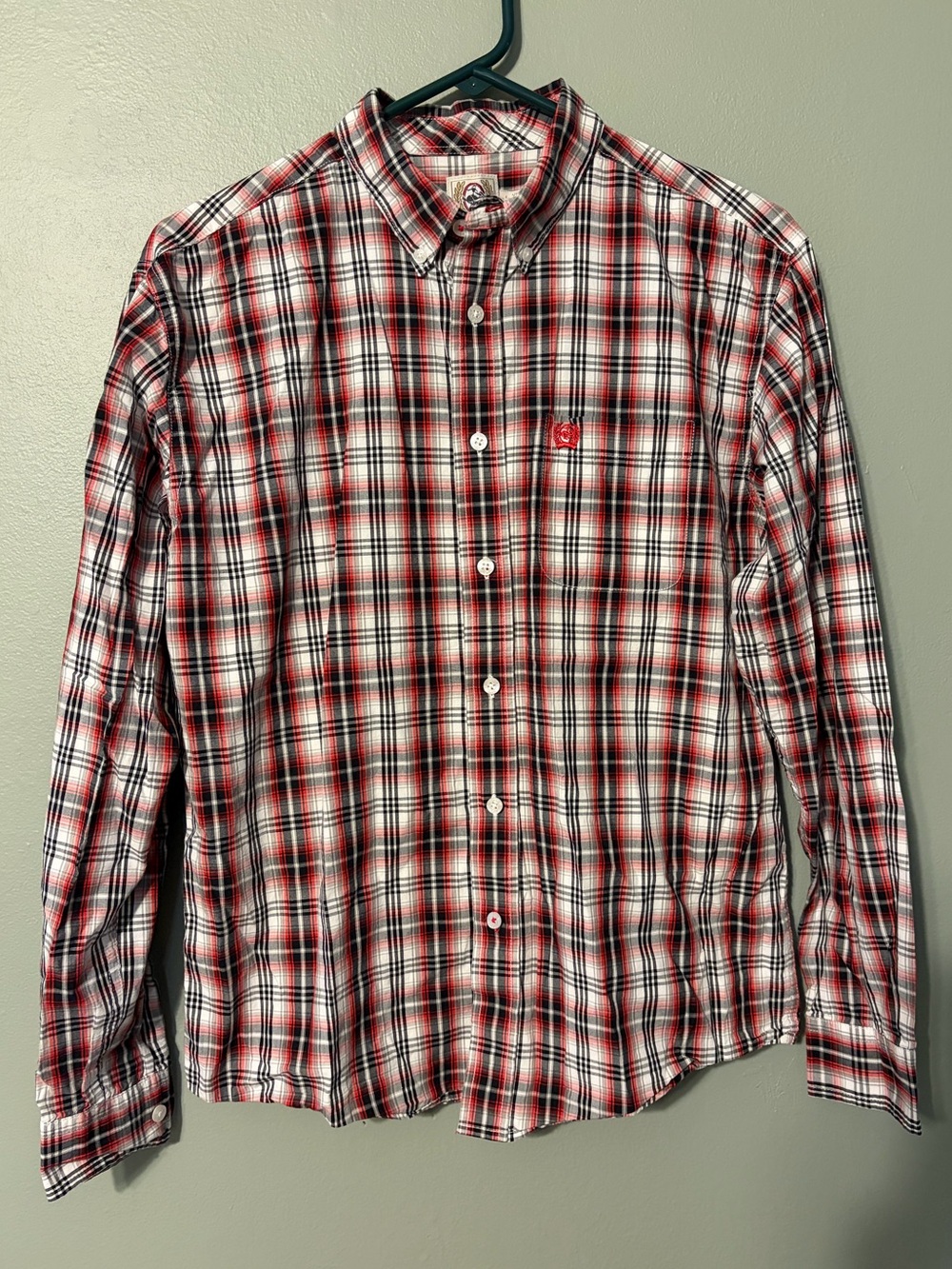 Cinch Western Long Sleeve Red and Black Plaid Youth XXL 16/18 Button Down Shirt